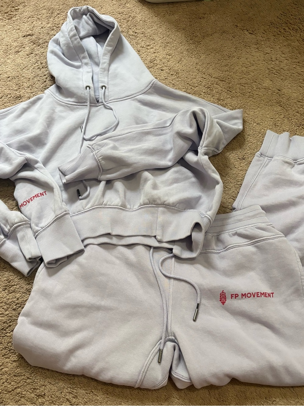 FP Movement by Free People Lavender Crop Hoodie & Sweatpants Set